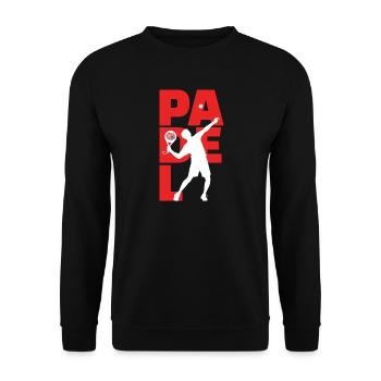 Padel Player Saying Racket Tennis Training Ball - Unisex Sweatshirt - black - Front - Alina (178cm) & Michal (187cm)