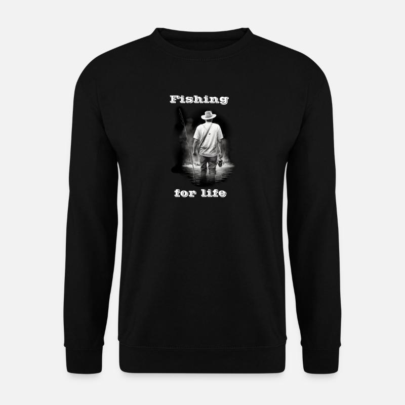 Fishing for life white - Unisex Sweatshirt - black