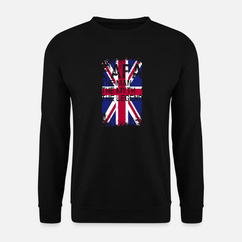 Grunge Union Jack Text Tee - Unisex Pullover - Schwarz
