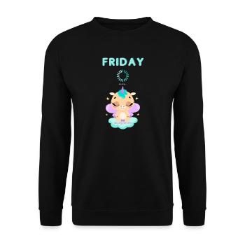 Vendredi chargement, vous ne vivez qu’une fois,Week-end - Sweat-shirt Unisexe - noir - Devant - Alina (178cm) & Michal (187cm)