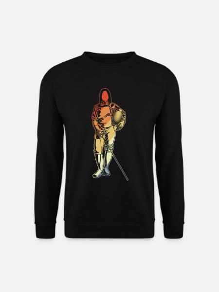 Fechten Mädchen Zeichnung - Unisex Pullover - Schwarz