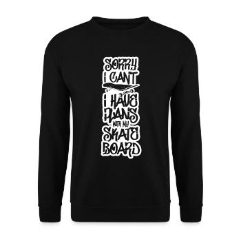J’ai des projets avec mon skateboard - Sweat-shirt Unisexe - noir - Devant - Alina (178cm) & Michal (187cm)