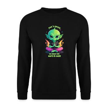 Cute Alien Regulates this ! - Unisex Sweatshirt - black - Front - Alina (178cm) & Michal (187cm)