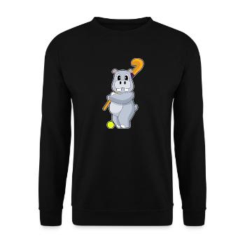Hippopotamus Hockey sur gazon Stick - Sweat-shirt Unisexe - noir - Devant - Alina (178cm) & Michal (187cm)