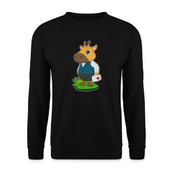 Giraffe Doctor First Aid Kit - Unisex Sweatshirt - black - Front - Alina (178cm) & Michal (187cm)