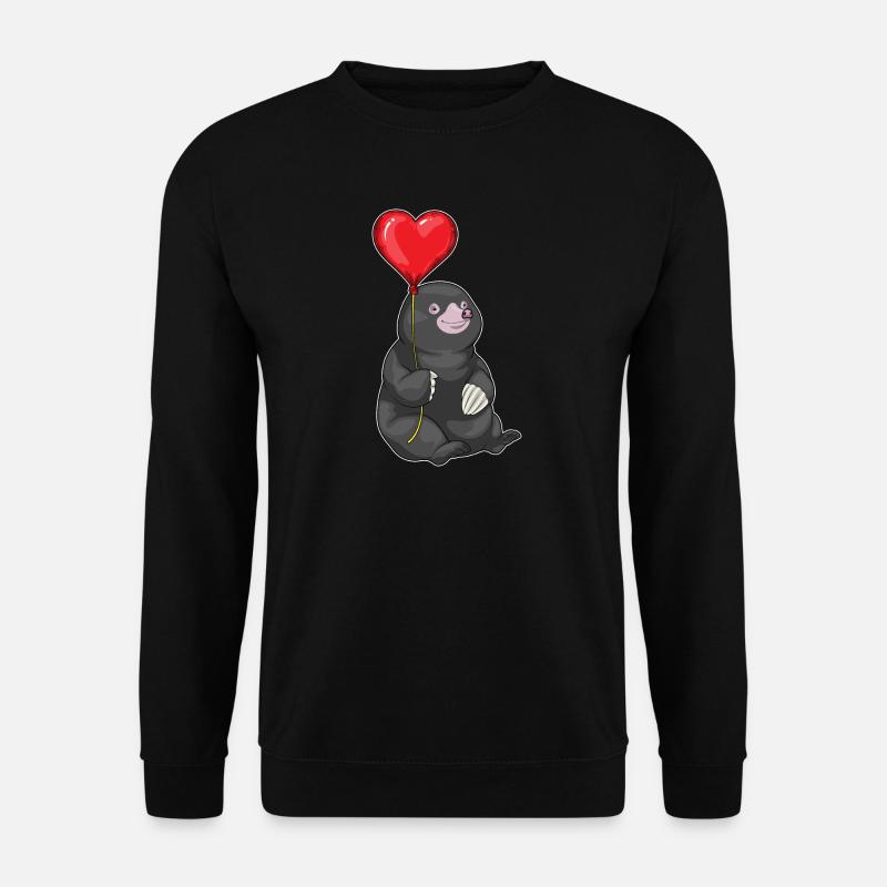 Maulwurf Herz Luftballon - Unisex Pullover - Schwarz