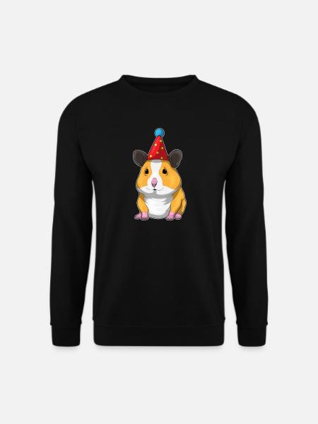 Hamster Birthday Party Hat - Unisex Sweatshirt - black