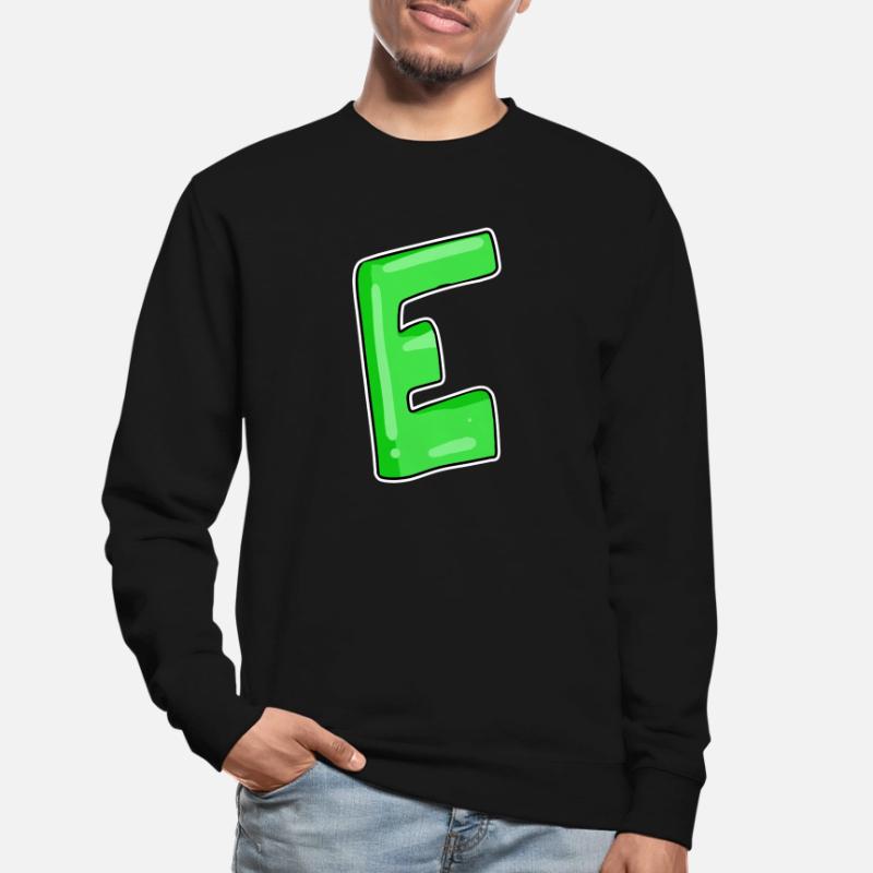 Buchstabe E Anfangsbuchstabe Unisex Pullover
