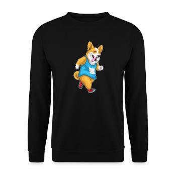 Corgi Jogger Jogging Sport - Unisex Sweatshirt - black - Front - Alina (178cm) & Michal (187cm)