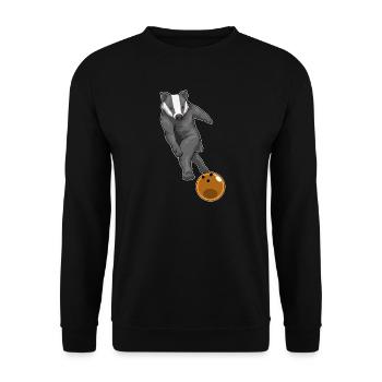 Dachs Bowling Bowlingkugel - Unisex Pullover - Schwarz - Vorne - Alina (178cm) & Michal (187cm)