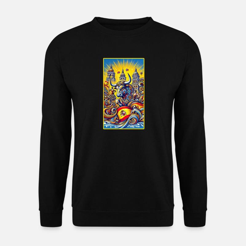 Spanien Stier Espana Design - Unisex Pullover - Schwarz