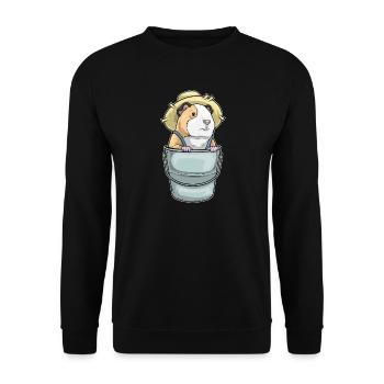Guinea pig farmer bucket farm - Unisex Sweatshirt - black - Front - Alina (178cm) & Michal (187cm)
