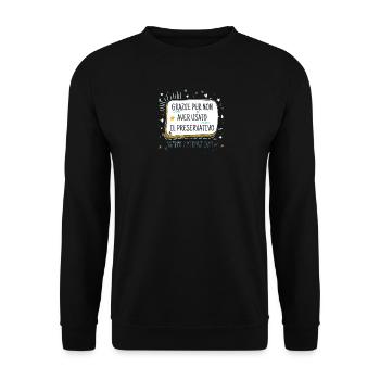 Papa und Kondom Humor - Unisex Pullover - Schwarz - Vorne - Alina (178cm) & Michal (187cm)