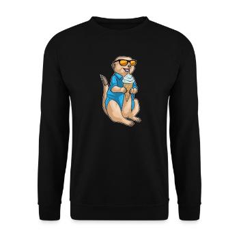 Meerkat Waffle Cream - Unisex Sweatshirt - black - Front - Alina (178cm) & Michal (187cm)