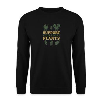 Support Your Local Plants - Unisex Sweatshirt - black - Front - Alina (178cm) & Michal (187cm)