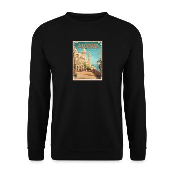 Algerien Küste Historischer Blick - Unisex Pullover - Schwarz - Vorne - Alina (178cm) & Michal (187cm)