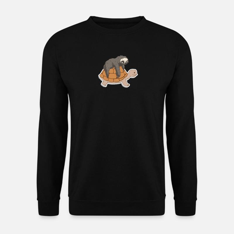 Adorable Turtle and Sloth - Unisex Sweatshirt - black