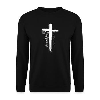 Kreuz - Philipper 4,13 - Unisex Pullover - Schwarz - Vorne - Alina (178cm) & Michal (187cm)