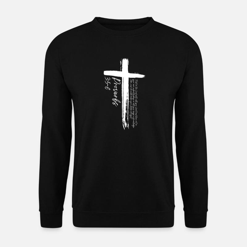 Kreuz - Sprüche 3,5-6 - Unisex Pullover - Schwarz