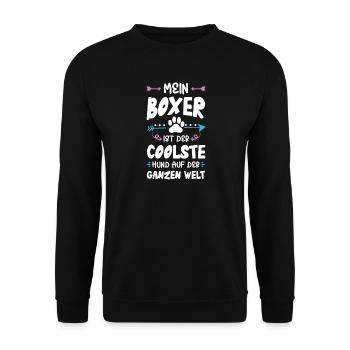 boxer hund spruch - Unisex Pullover - Schwarz - Vorne - Alina (178cm) & Michal (187cm)