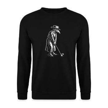 Plague Doctor spielt Golf - Unisex Pullover - Schwarz - Vorne - Alina (178cm) & Michal (187cm)