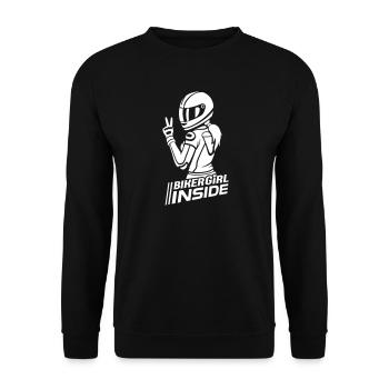 Biker Girl à l’intérieur (couleur changeable) - Sweat-shirt Unisexe - noir - Devant - Alina (178cm) & Michal (187cm)