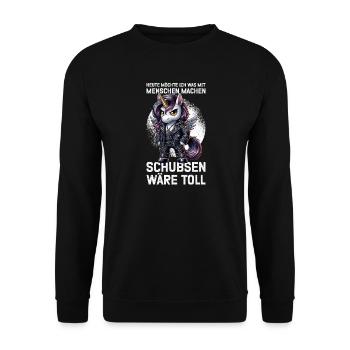 Today I want to do something with people Push - Unisex Sweatshirt - black - Front - Alina (178cm) & Michal (187cm)