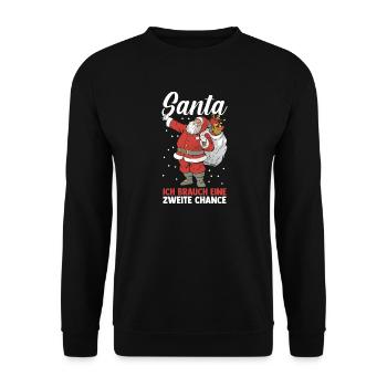Santa Claus Christmas Time Naughty Christmas - Unisex Sweatshirt - black - Front - Alina (178cm) & Michal (187cm)