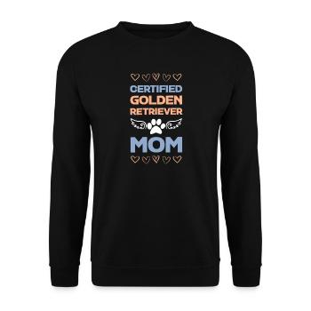 Zertifizierte Golden Retriever Mama - Unisex Pullover - Schwarz - Vorne - Alina (178cm) & Michal (187cm)