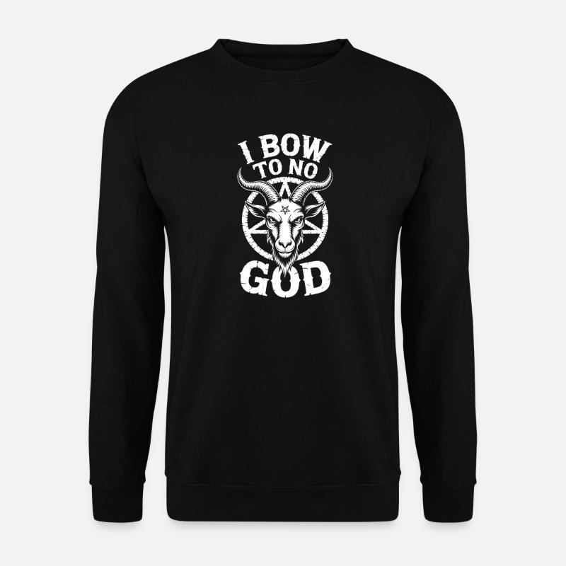 Goat Skull Emblem: No God - Unisex Sweatshirt - black