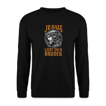 Citation de Jesus Loves You Brother Christian - Sweat-shirt Unisexe - noir - Devant - Alina (178cm) & Michal (187cm)