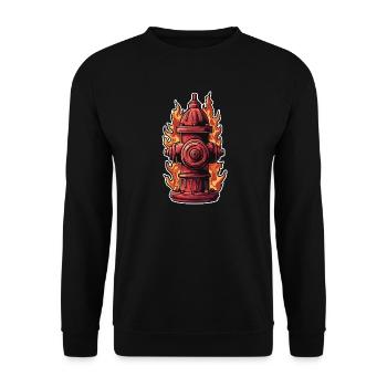 Fire Brigade Dad T-Shirt Gift Fire Brigade Fire Hydrant - Unisex Sweatshirt - black - Front - Alina (178cm) & Michal (187cm)