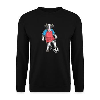 Cow Soccer Player Soccer Sports - Unisex Sweatshirt - black - Front - Alina (178cm) & Michal (187cm)