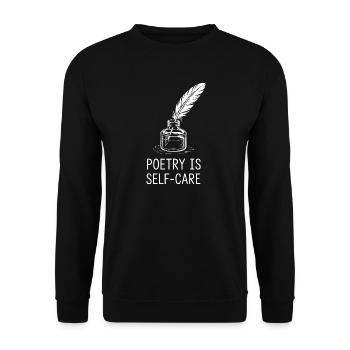 Poetry as Self-Care - Unisex Sweatshirt - black - Front - Alina (178cm) & Michal (187cm)