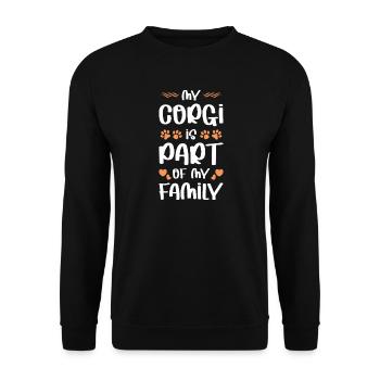 Corgi Familie Pfoten Logo - Unisex Pullover - Schwarz - Vorne - Alina (178cm) & Michal (187cm)