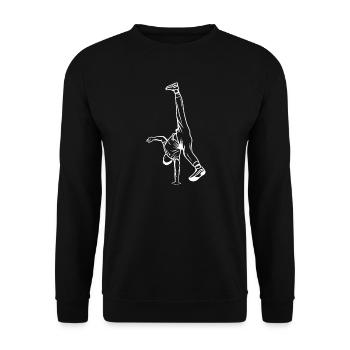 B Boy Zeichnung - Unisex Pullover - Schwarz - Vorne - Alina (178cm) & Michal (187cm)