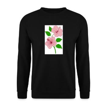 Hibiskus - Unisex Pullover - Schwarz - Vorne - Alina (178cm) & Michal (187cm)