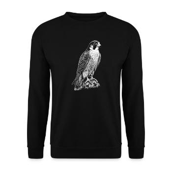 Predatory Falcon Silhouette - Unisex Sweatshirt - black - Front - Alina (178cm) & Michal (187cm)