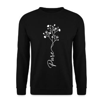 Blumenranke - Unisex Pullover - Schwarz - Vorne - Alina (178cm) & Michal (187cm)