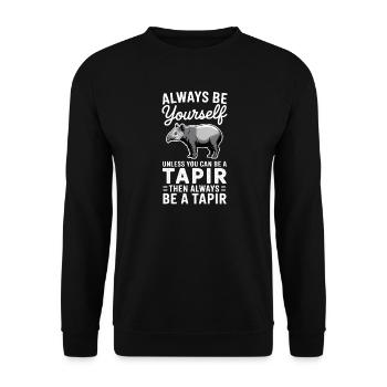 Tapire Sprüche Tapir Lustiges Tapire Geschenk - Unisex Pullover - Schwarz - Vorne - Alina (178cm) & Michal (187cm)