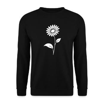 Abstrakte Blumen Silhouette Sommermotiv - Unisex Pullover - Schwarz - Vorne - Alina (178cm) & Michal (187cm)
