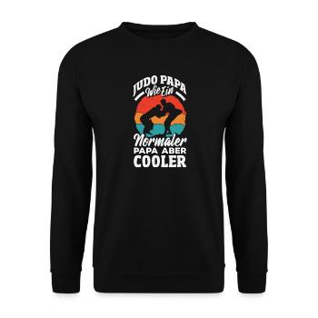 Judo Papa Wie Normaler Aber Cooler Vater - Unisex Pullover - Schwarz - Vorne - Alina (178cm) & Michal (187cm)