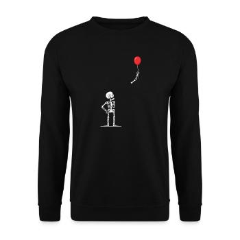 Ballon-Skelett Kunstmotiv - Unisex Pullover - Schwarz - Vorne - Alina (178cm) & Michal (187cm)