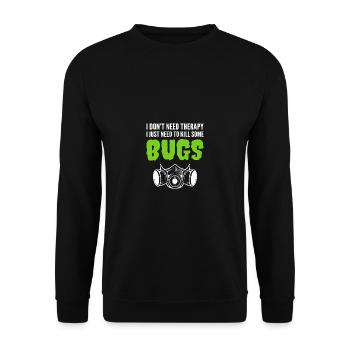 Brauche keine Therapie Hausmeister Geschenk - Unisex Pullover - Schwarz - Vorne - Alina (178cm) & Michal (187cm)