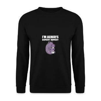 I'm always hungry foodie poison - Unisex Sweatshirt - black - Front - Alina (178cm) & Michal (187cm)