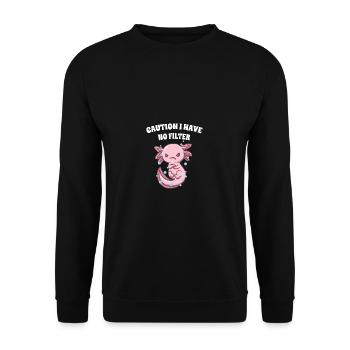 Caution I do not have a filter sarcastic sarka - Unisex Sweatshirt - black - Front - Alina (178cm) & Michal (187cm)