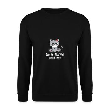 Does not play well sarcastically funny sarcasm -H - Unisex Sweatshirt - black - Front - Alina (178cm) & Michal (187cm)