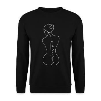 Just beautiful. Simply beautiful. Beautiful woman saying - Unisex Sweatshirt - black - Front - Alina (178cm) & Michal (187cm)