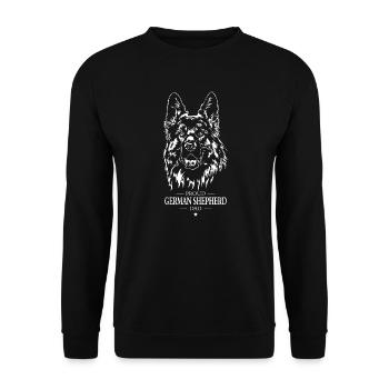 German Shepherd Dad Hunde Hund Wilsigns - Unisex Pullover - Schwarz - Vorne - Alina (178cm) & Michal (187cm)