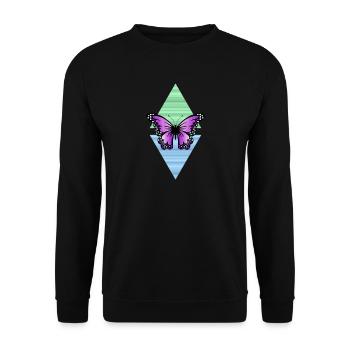 papillon - Sweat-shirt Unisexe - noir - Devant - Alina (178cm) & Michal (187cm)